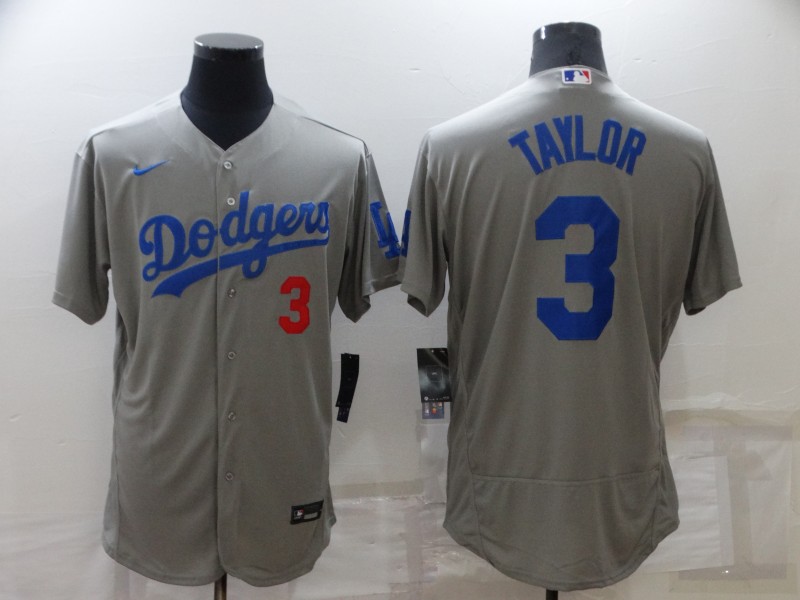 Men Los Angeles Dodgers #3 Taylor grey Elite Nike 2022 MLB Jersey->cleveland indians->MLB Jersey